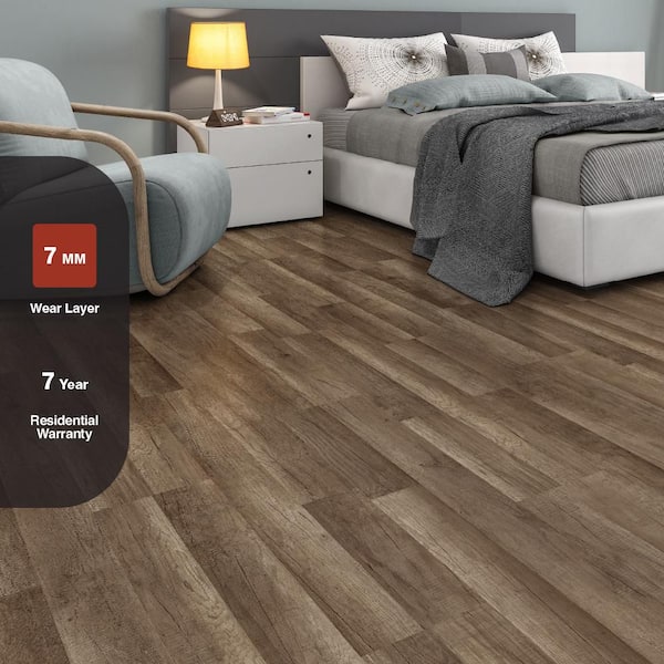 Grey Oak 7 mm T x 8 in. W Laminate Wood Flooring (23.9 sqft/case)