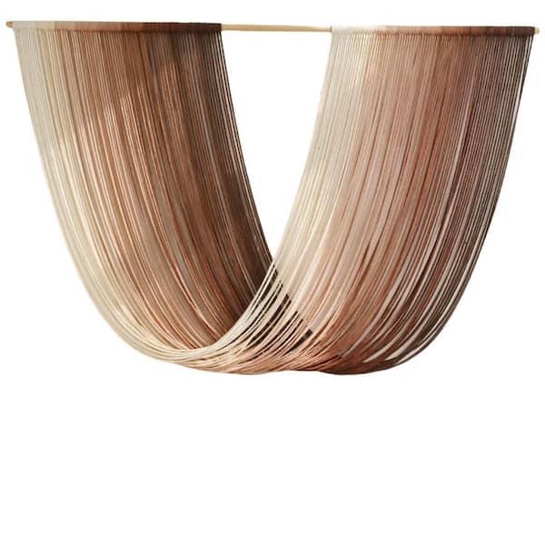 Unbranded 59 in. x 35 in. Large Pink Tie-Dye Macrame Wall Hanging-Boho Cotton Yarn Tapestry