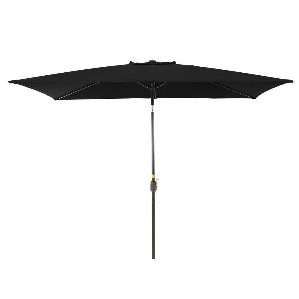 6 ft. x 9 ft. Outdoor Rectangular Market Patio Umbrella with UPF50+, Tilt Function and Wind-Resistant Design in Black price history on PriceWatchPro