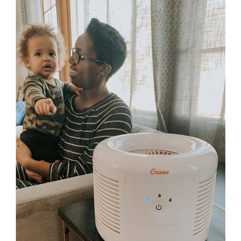 Compact White HEPA Table-Top Air Purifier with Touch Controls