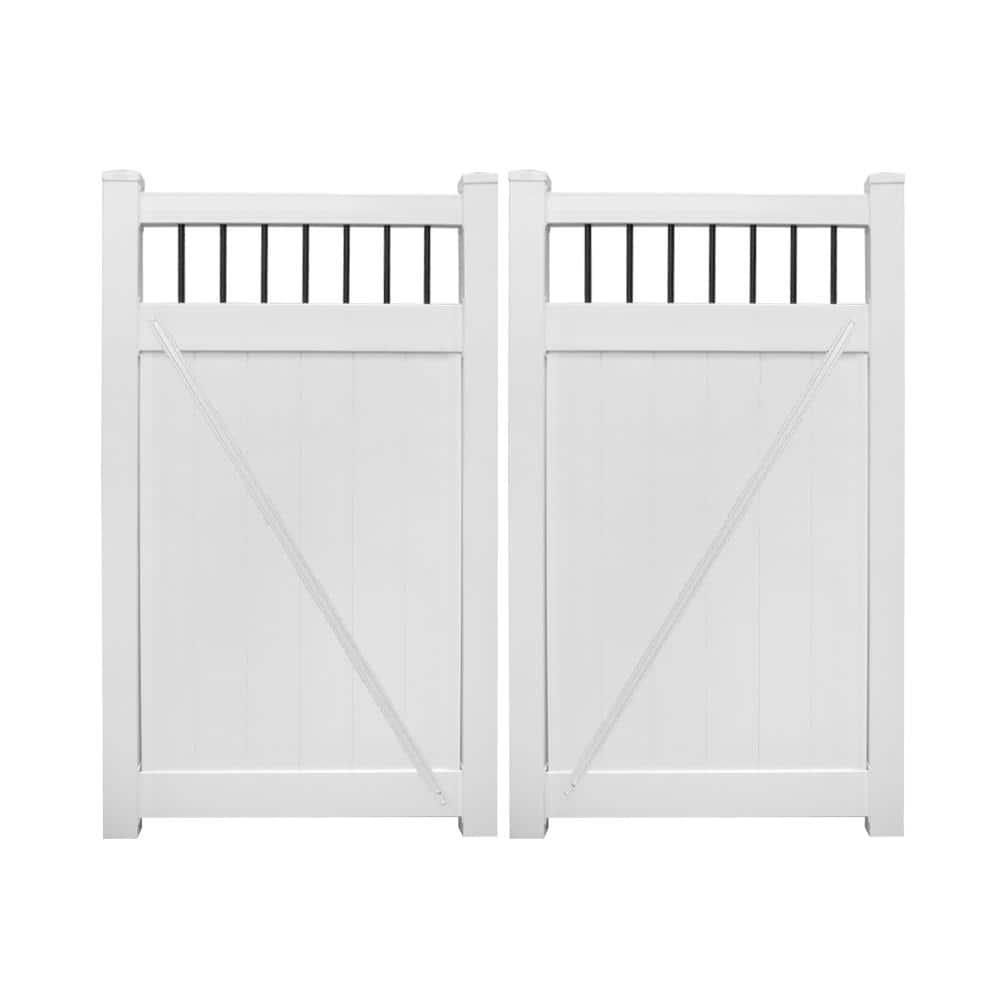 Tuscany 10.8 ft. W x 6 ft. H White Vinyl Privacy Double Fence Gate Kit price history on PriceWatchPro