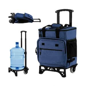 42 qt. 50-Can Large Leakproof Rolling Cooler with Detachable Bottom Plate in Dark Blue