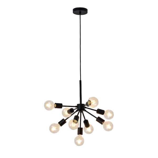 Adesso 9-Light Black Chandelier with No Shade
