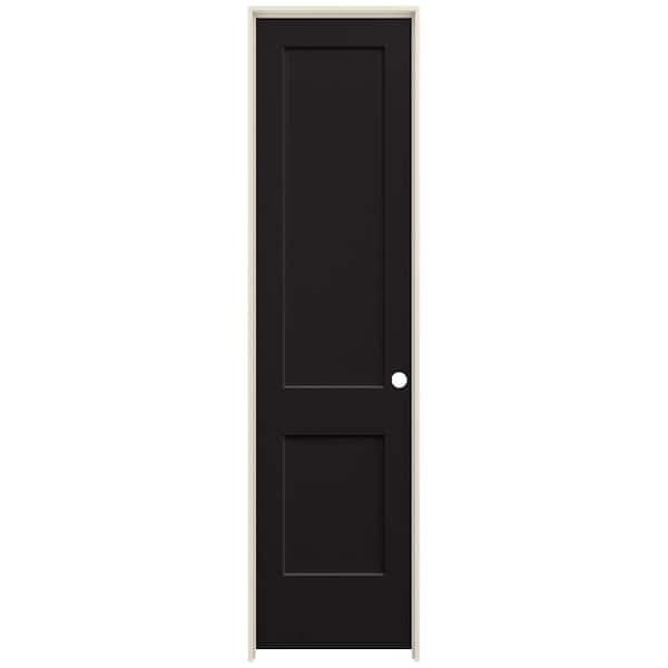 JELD-WEN 24 in. x 96 in. Monroe Black Painted Left-Hand Smooth Solid Core Molded Composite MDF Single Prehung Interior Door