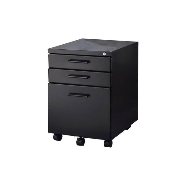 Black Contemporary Style File Cabinet, Contemporary White File Cabinets