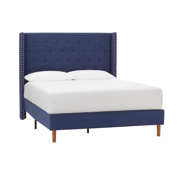 StyleWell Highfield Saville Raindrop Queen Upholstered Bed with Wingback and Tufting