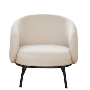 Monahan Beige Velvet Arm Chair