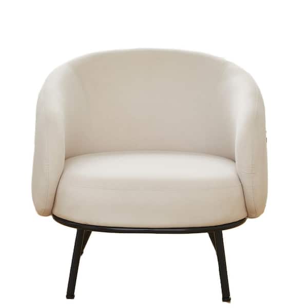 US Pride Furniture Monahan Beige Velvet Arm Chair