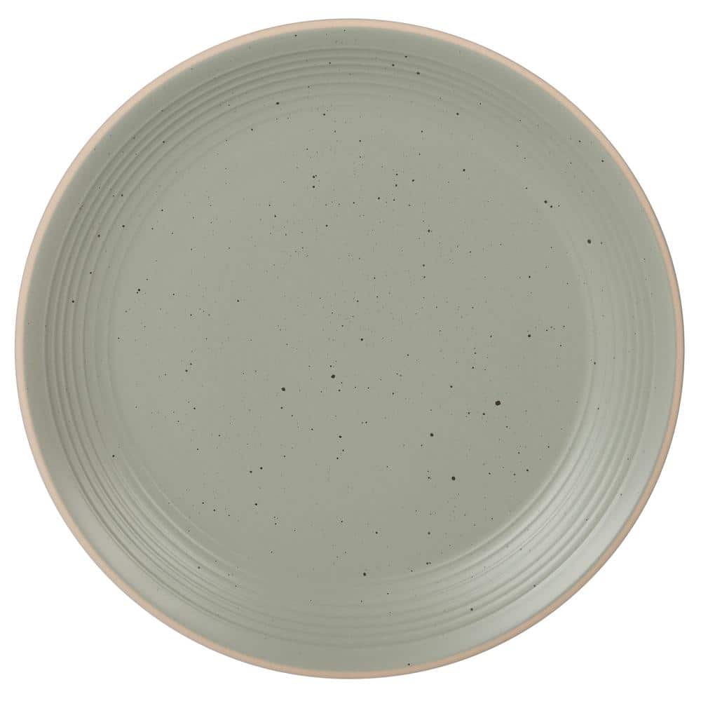Sage Green Ceramic 16-Piece Embossed Dinnerware Set