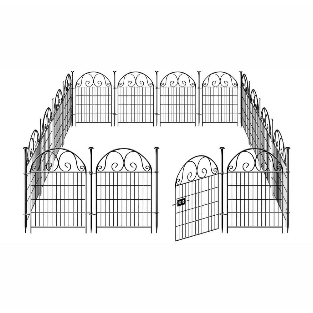 Tall Garden Fence Animal Barrier with Gate 32 in. Height Metal Temporary Fencing 16-Panels Dogs and Yard 35 ft. Length price history on PriceWatchPro