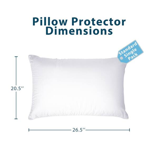 4 Pack Pillow Protectors - Polyester Knitted Fabric, Zippered,100% Wat