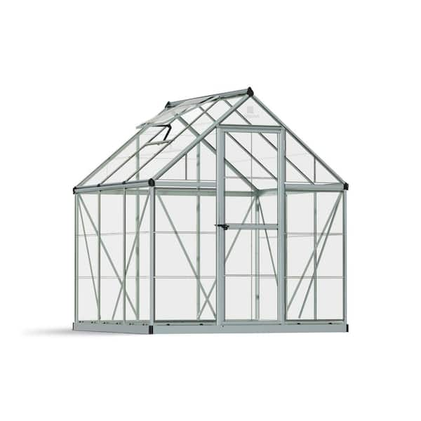 CANOPIA by PALRAM Harmony 6 ft. x 6 ft. Silver/Clear DIY Greenhouse Kit ...