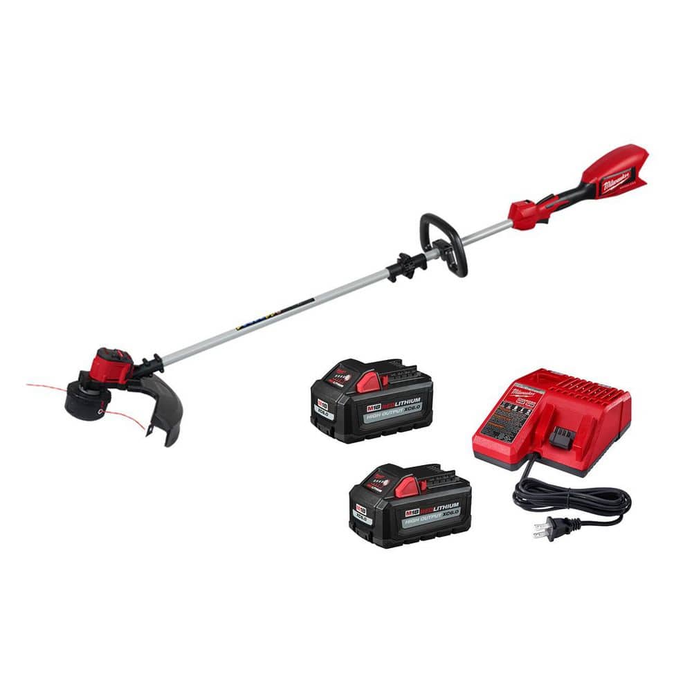 MILWAUKEE M18 Brushless 18V 16in. Cordless Battery Powered String Trimmer w/ M18 High Output 6.0 Ah Starter Kit (2828-20E-48)