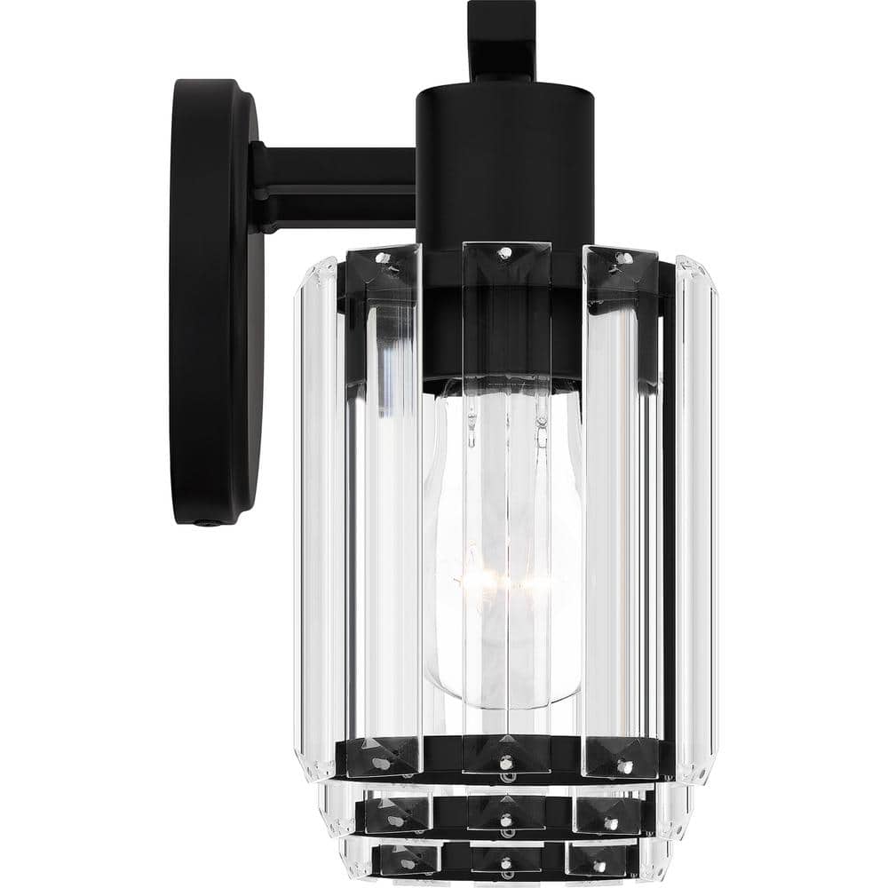 Isla Matte Black 3-Light Crystal Vanity Fixture