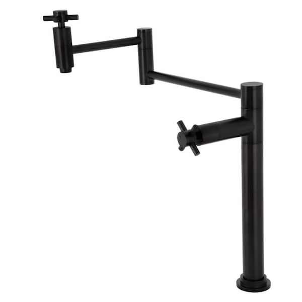 Kingston Brass Concord Deck Mount Pot Filler Faucet in Matte Black