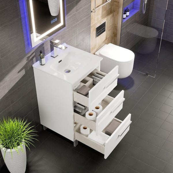 Reviews for Eviva Deluxe 20 in. Single Sink White Bath