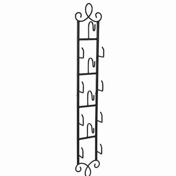 2-Pack 4-Tier Wall-Mounted Vertical Wire Tea Cup and Saucer Display Rack for Coffee Mugs and Plates,