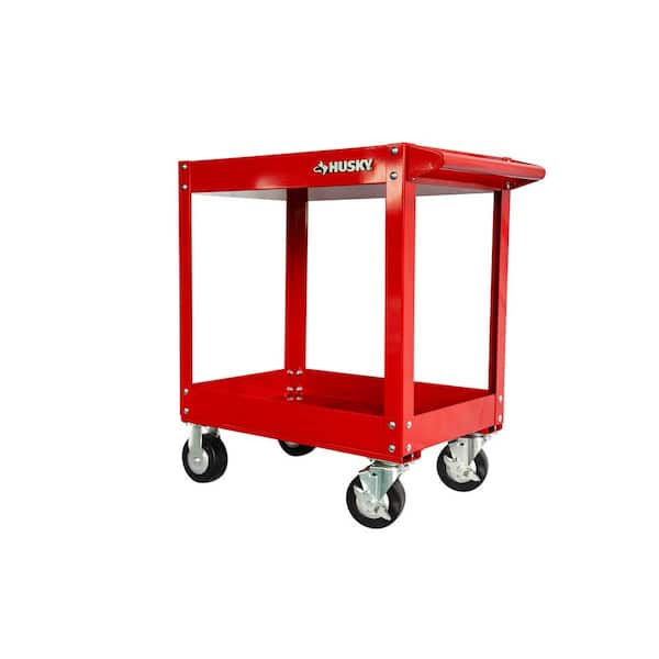 27 in Wide 18.3 in. Deep 2 Tier Cart, Gloss Red