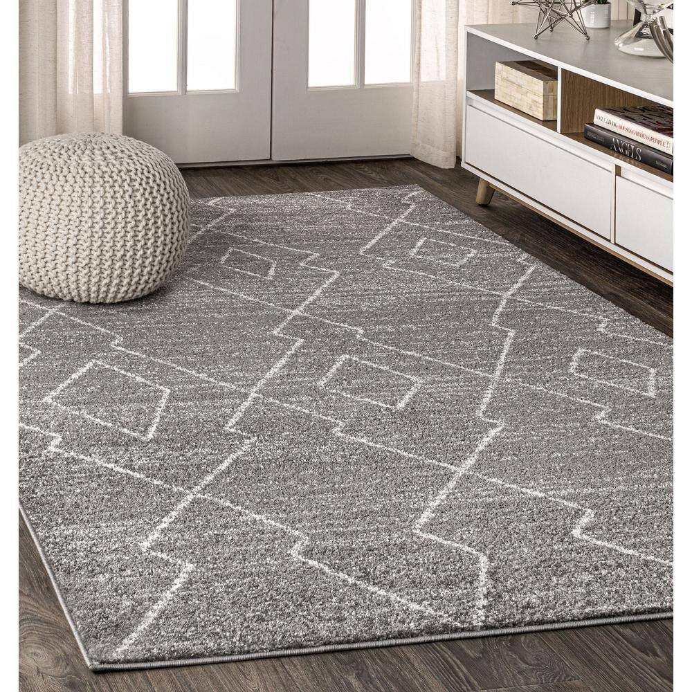 Modern Vintage Moroccan Beni Souk 3x5 Rug in Gray and Cream
