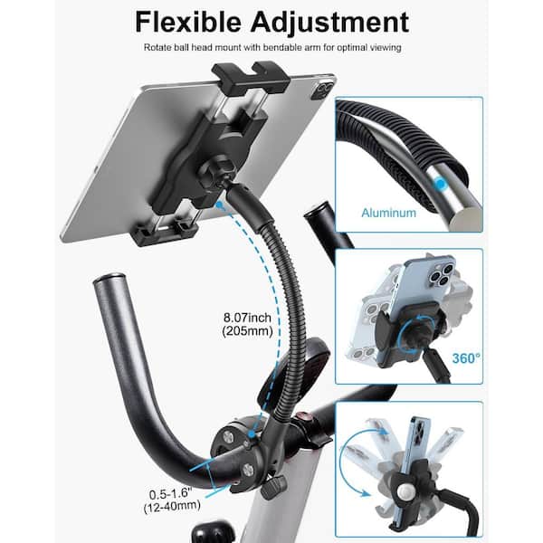 Lukyamzn Gooseneck Treadmill Tablet Holder Exercise Bike Handlebar