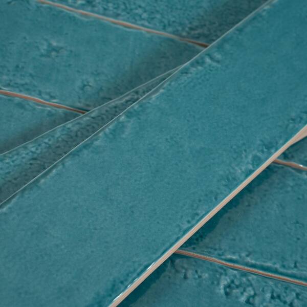Apollo Tile Valenza 2 in. x 16 in. Glossy Tropical Teal Ceramic