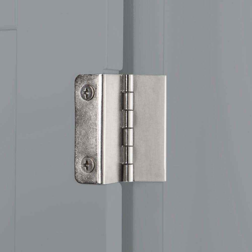 Gray Tall Corner Bathroom Storage Cabinet with Adjustable Shelving