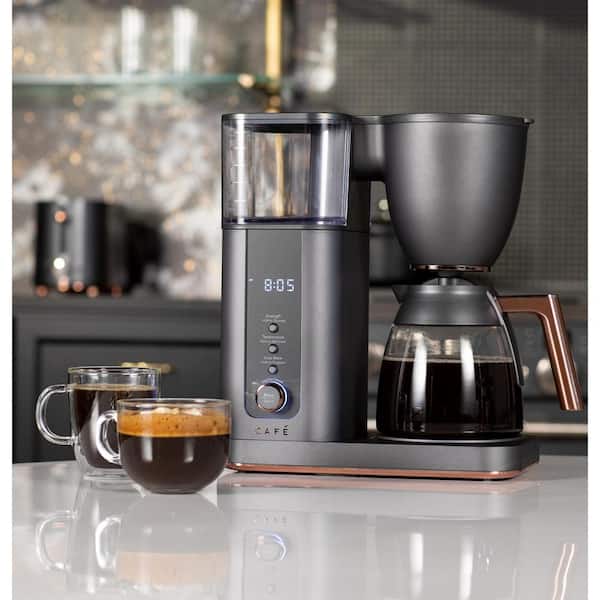 Cafe 10 Cup Matte Black Specialty Drip Coffee Maker with Glass
