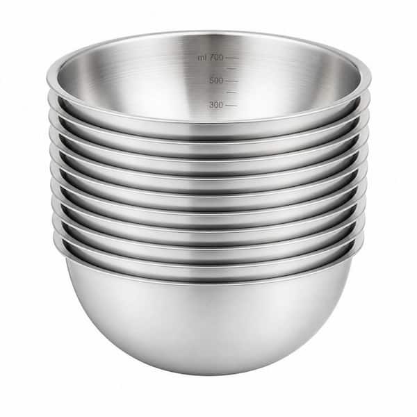 12-Pack Stainless Steel Mixing Bowl Set with Graduations, Reusable Baking Food Storage Containers for Baking, Cooking