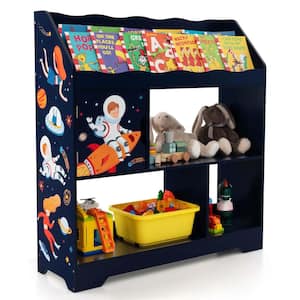 Toy Storage Organizer Display Stand 3-In-1 Kids Toy Shelf with Book Shelf