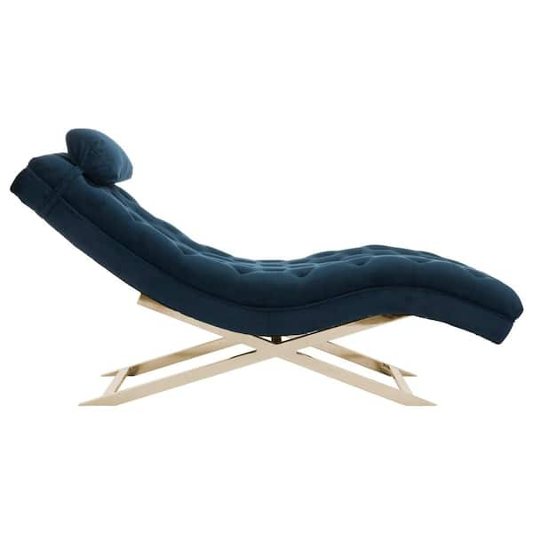 SAFAVIEH Monroe Navy/Gold Chaise Lounge