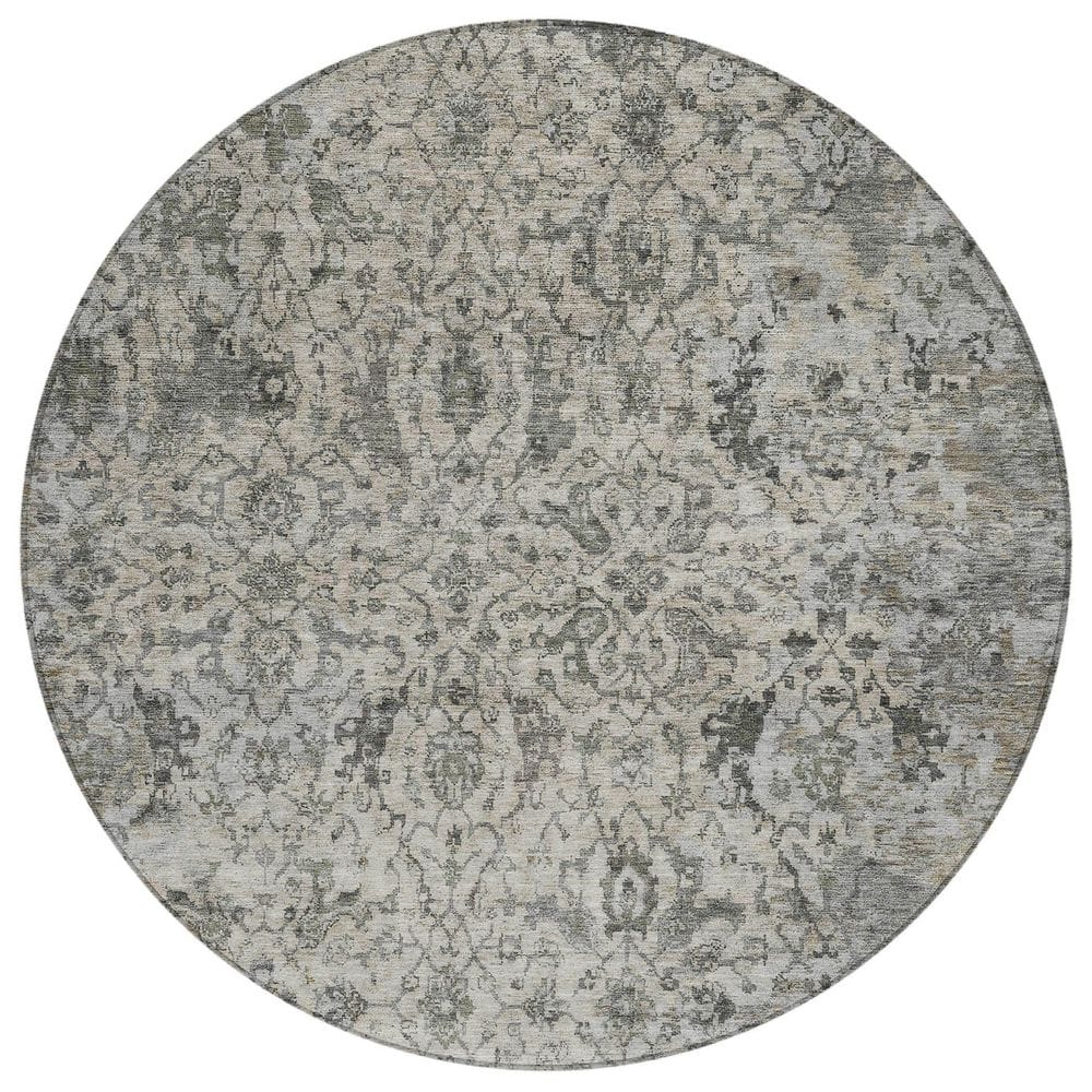 Chantille Machine Washable Indoor/Outdoor Abstract ACN2359 Beige 8 ft. x 8 ft. Round Rug price history on PriceWatchPro