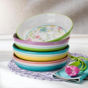Charlotte Multicolor Stoneware Pasta Bowl (Set of 4)