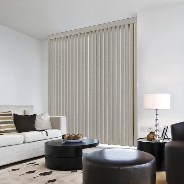 Hampton Bay Pearl Gray Room Darkening Vertical Blind for Sliding Door or Window - Louver Size 3.5 in. W x 84 in. L(9-Pack)