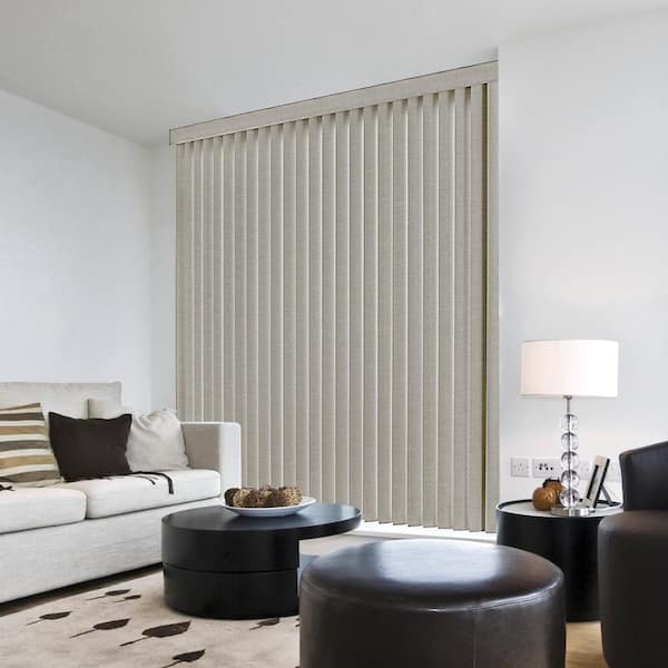 Hampton Bay Pearl Gray Room Darkening Vertical Blinds Louver Set With 3 