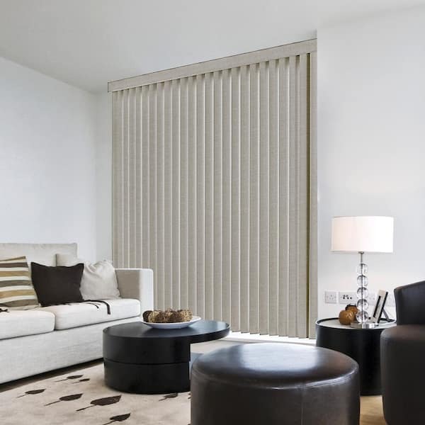 Home Decorators Collection Pearl Gray Cordless Textured Vertical Louvers (9 Pack) - 3.5 in. W x 70.5 in. L (Actual Size 3.5 in. W x 69 in. L )