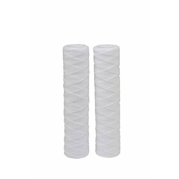 EcoPure Universal Fit String Wound Whole House Water Filter (2-Pack) - Fits Most Major Brand Systems