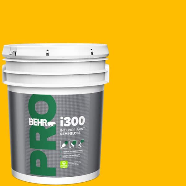 BEHR PRO 5 gal. #340B-7 Empire Yellow Semi-Gloss Interior Paint