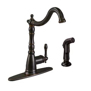 Oakmont Single-Handle Standard Kitchen Faucet with Side Sprayer in Oil Rubbed Bronze