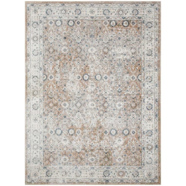 Nourison Astra Machine Washable Silver Taupe 4 ft. x 6 ft. Distressed Traditional Area Rug