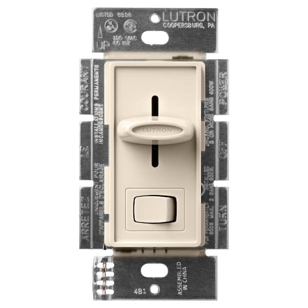 Lutron Skylark Dimmer Switch, with Preset, 600-Watt Incandescent/Single-Pole, Light Almond (S-600PH-LA)