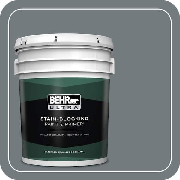 BEHR ULTRA 5 gal. #PPU25-19 Ocean Swell Semi-Gloss Enamel Exterior Paint & Primer