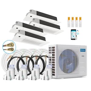 DIY 36,000 BTU 3-Ton 4-Zone 21.5 SEER Ductless Mini-Split AC and Heat Pump with Cassettes 9K+9K+9K+12K & 25,25,75,75ft