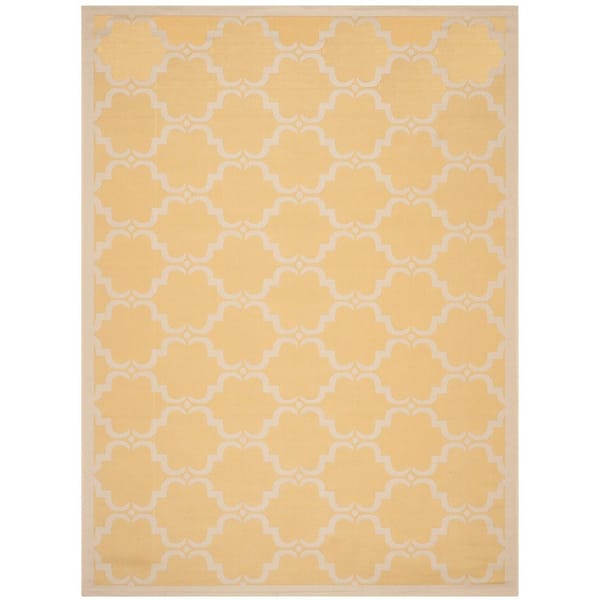 SAFAVIEH Courtyard Yellow/Beige 8 ft. x 11 ft. Border Indoor/Outdoor Patio  Area Rug