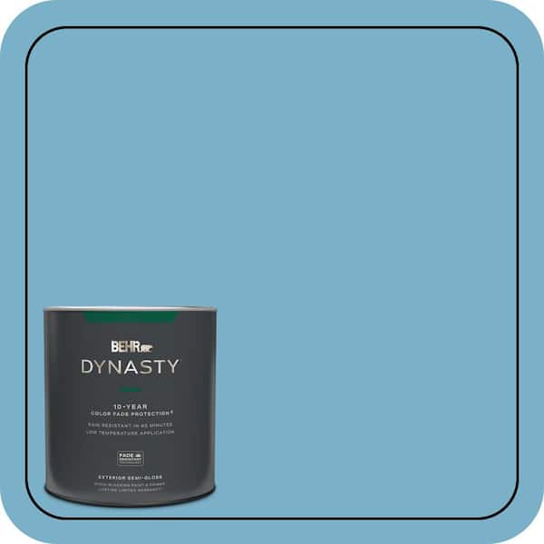 BEHR DYNASTY 1 qt. #M490-4 Frisky Blue Semi-Gloss Enamel Exterior Stain-Blocking Paint & Primer