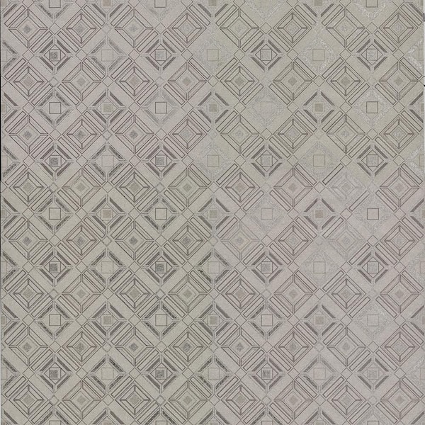 Brewster Geometrics Light Grey Paper Strippable Roll (Covers 57.8 sq ...