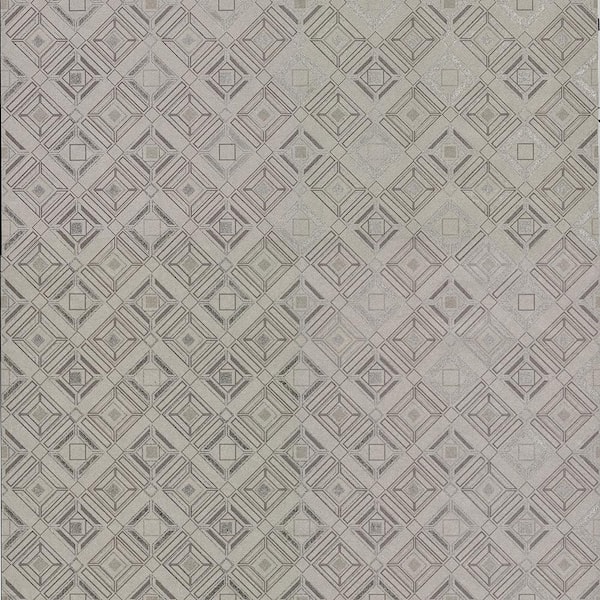 Brewster Geometrics Grey Wallpaper Sample