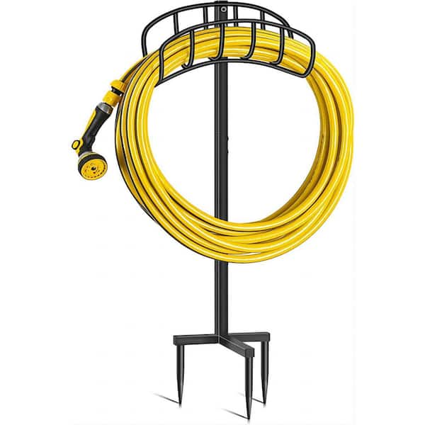 Cubilan Garden Hose Holder, Detachable Metal Hose Stand, Outdoor Water Hose Holder Freestanding Hose Hanger