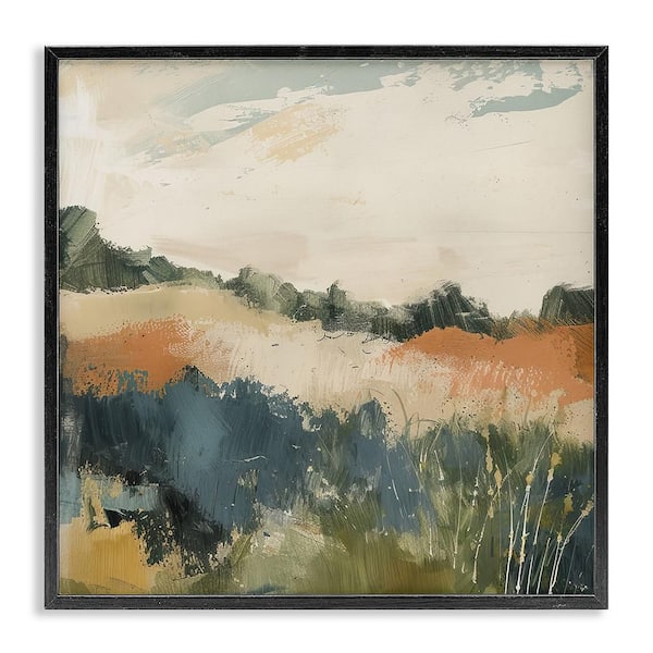 Abstract Neutral Landscape by Irena Orlov 1-Piece Black Framed Nature Giclee Art Print 24 in. x 24 in.