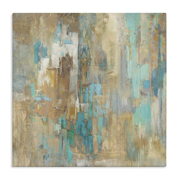 Stupell Industries Complex Abstract with Blue by Justin Turner Unframed Abstract Graphic Art Print 24 in. x 24 in.