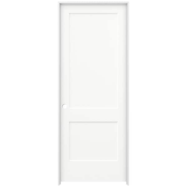JELD-WEN 36 in. x 96 in. Monroe White Painted Right-Hand Smooth Solid Core Molded Composite MDF Single Prehung Interior Door